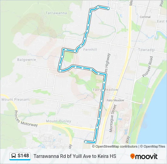 S148 Bus Line Map
