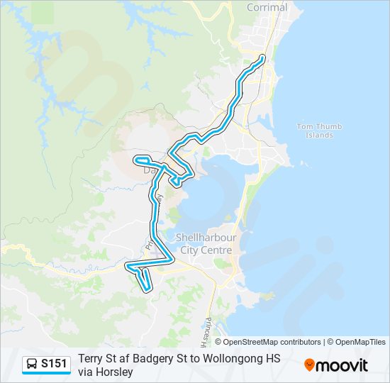 Mapa de S151 de autobús