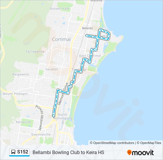 Mapa de S152 de autobús