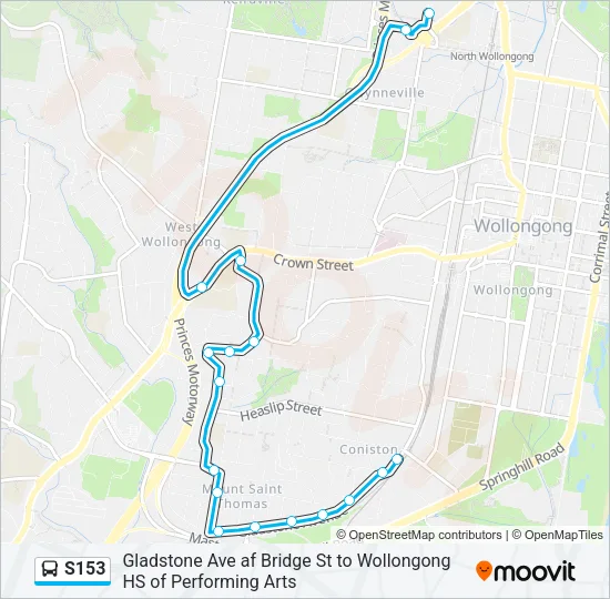 S153 Bus Line Map