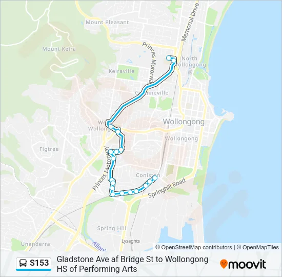 S153 Bus Line Map