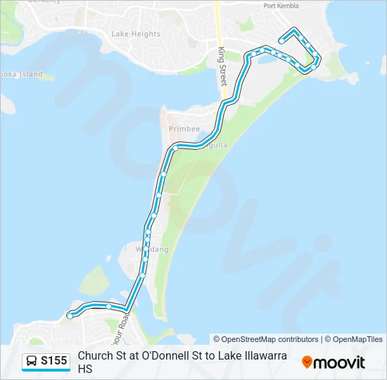 S155 Bus Line Map