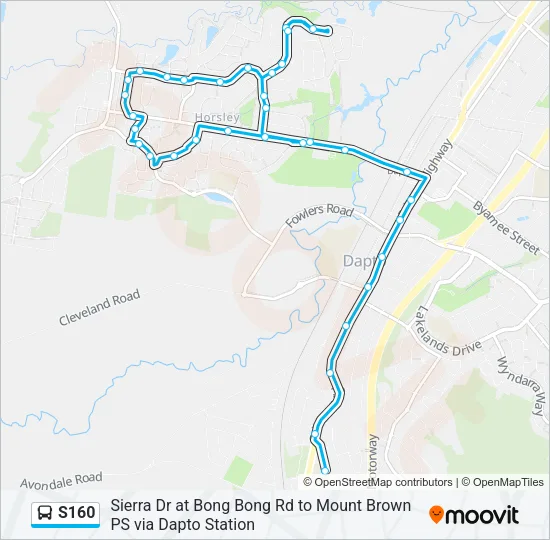 S160 Bus Line Map