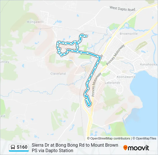 S160 Bus Line Map