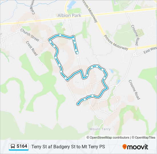 Mapa de S164 de autobús