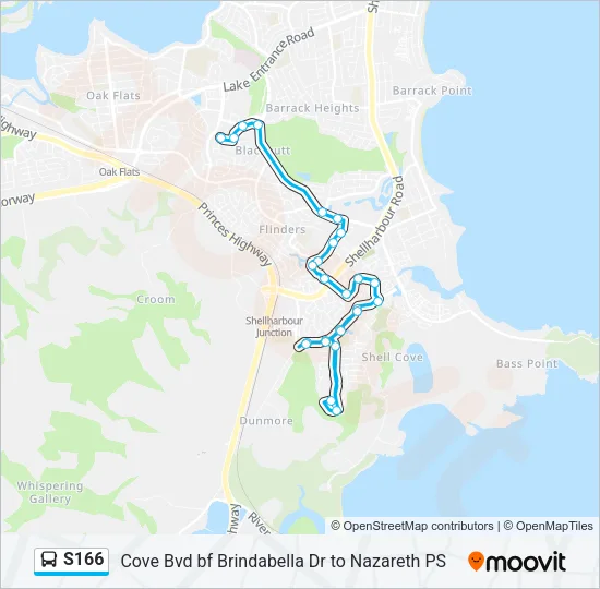 S166 Bus Line Map