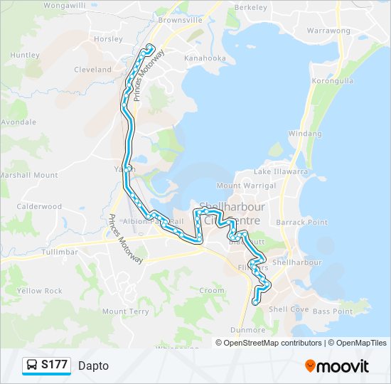 Mapa de S177 de autobús