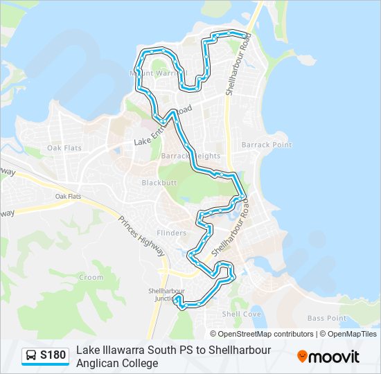 Mapa de S180 de autobús