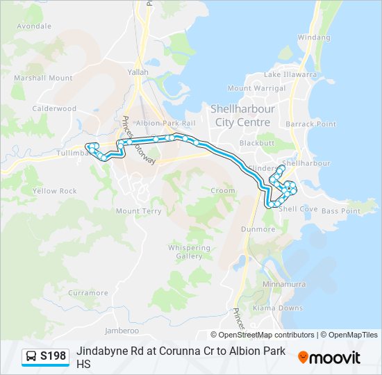 Mapa de S198 de autobús