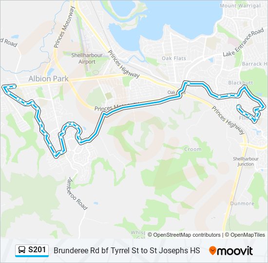 Mapa de S201 de autobús