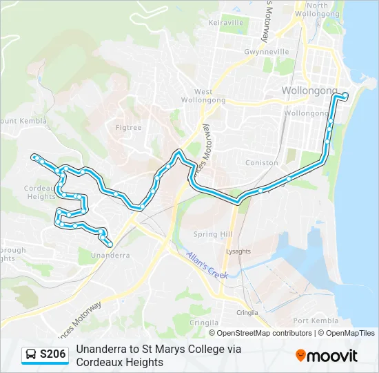 S206 Bus Line Map