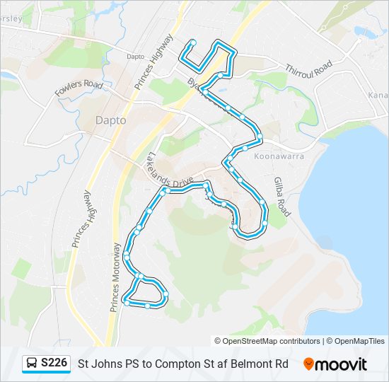 Mapa de S226 de autobús