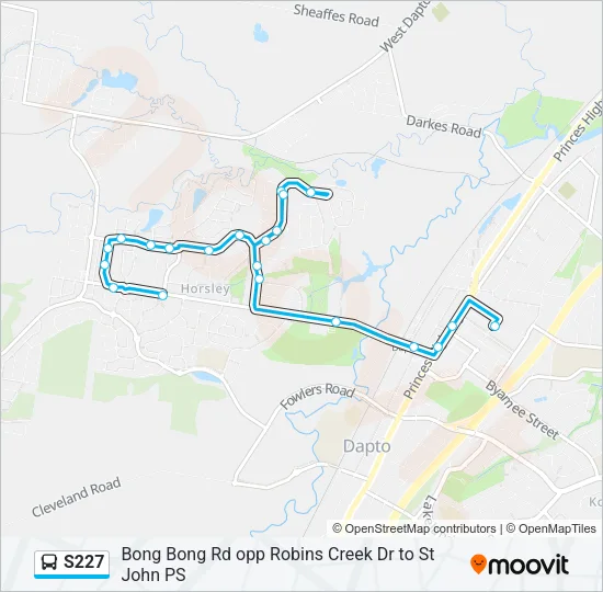 S227 Bus Line Map