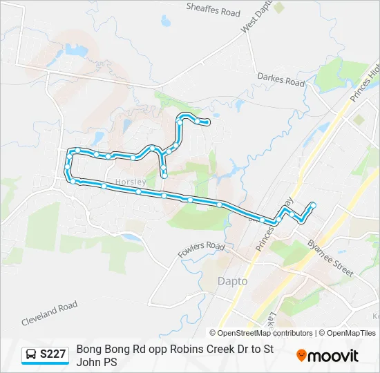 S227 Bus Line Map
