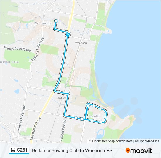 Mapa de S251 de autobús