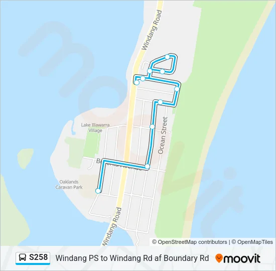 S258 Bus Line Map