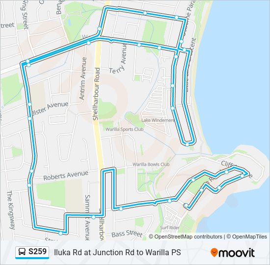 Mapa de S259 de autobús