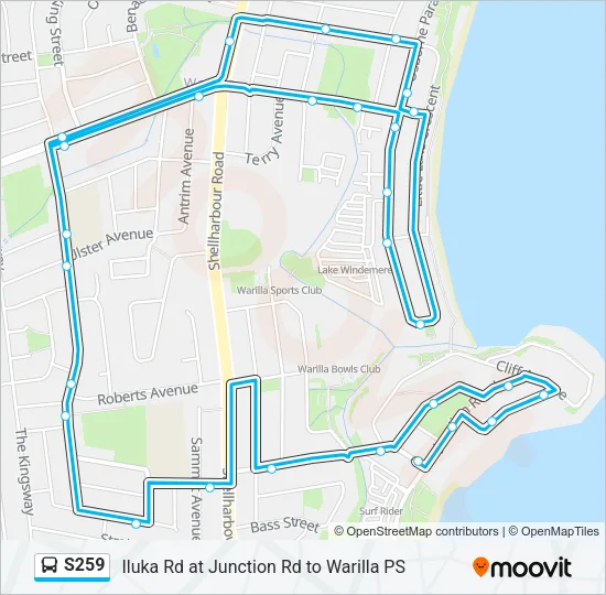 S259 Bus Line Map
