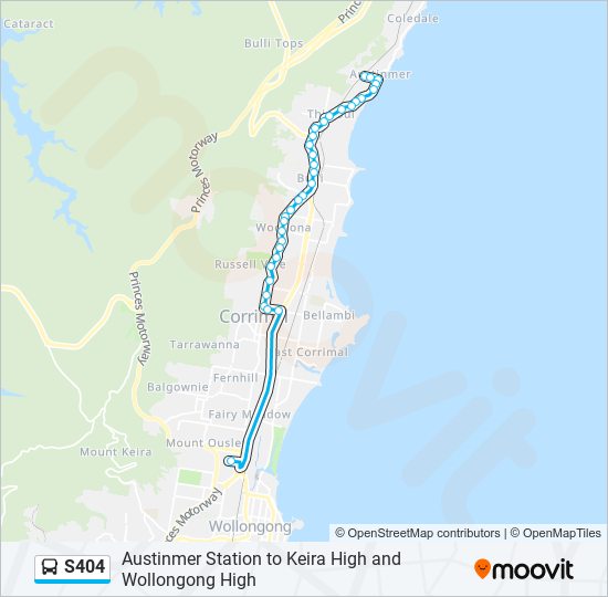 Mapa de S404 de autobús