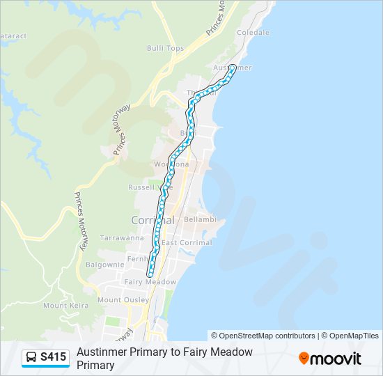 Mapa de S415 de autobús