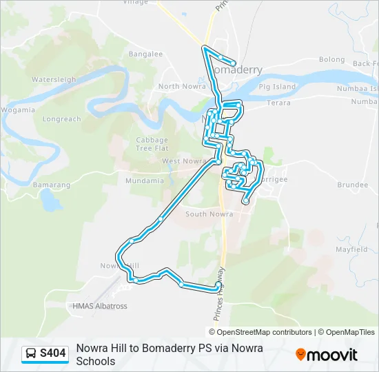 Mapa de S404 de autobús
