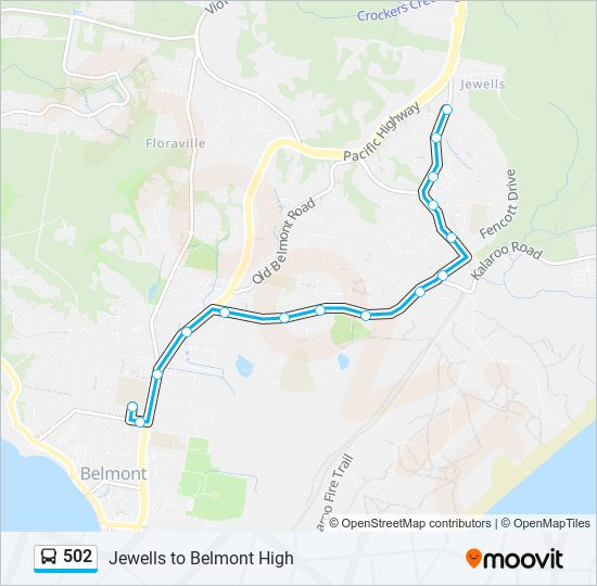 Mapa de 502 de autobús