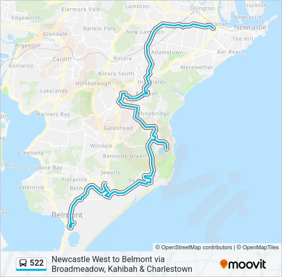 522 Bus Line Map