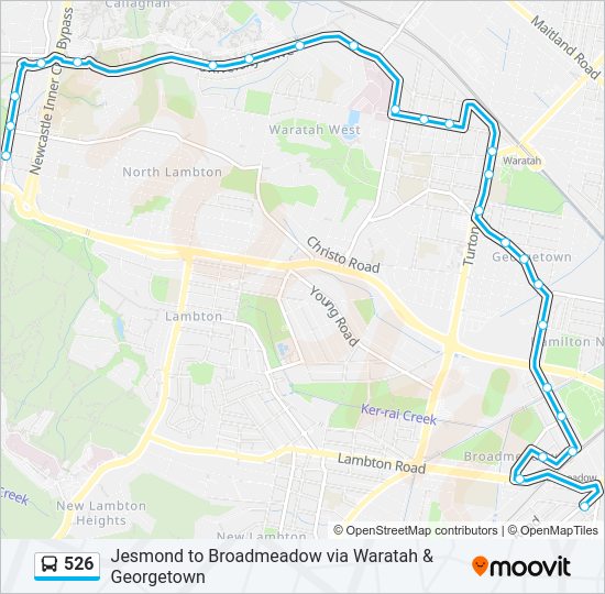 526 bus Line Map