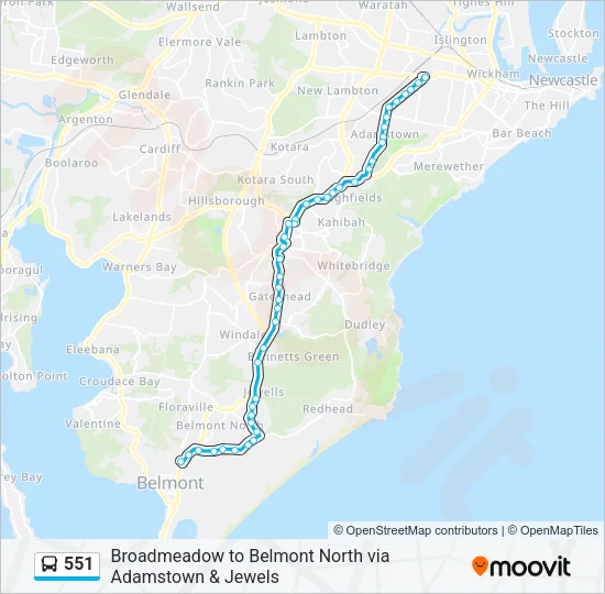 551 Bus Line Map