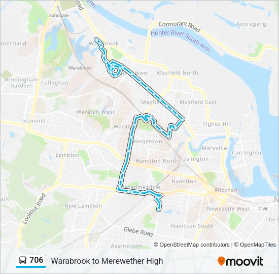 706 Bus Line Map