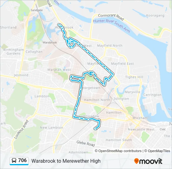 706 Bus Line Map