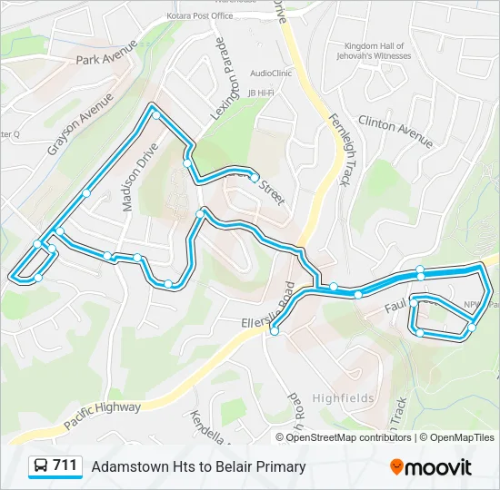 711 Bus Line Map