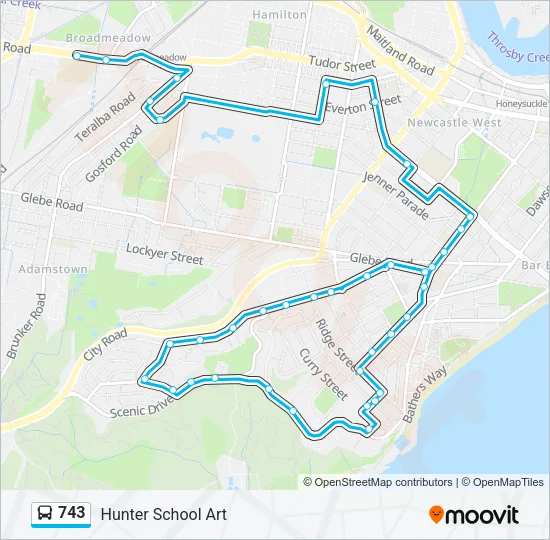 743 Bus Line Map