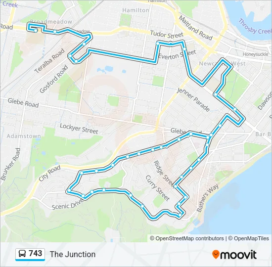 743 Bus Line Map