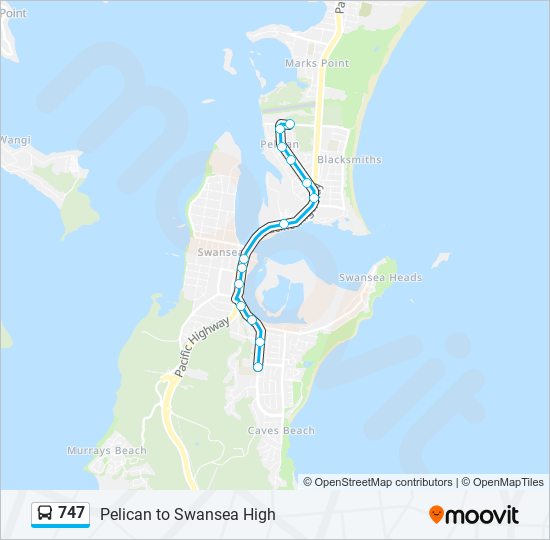 Mapa de 747 de autobús