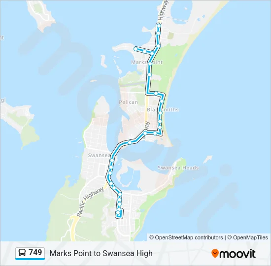 749 Bus Line Map