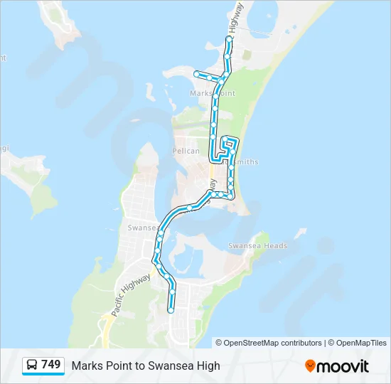 749 Bus Line Map