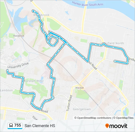 755 Bus Line Map
