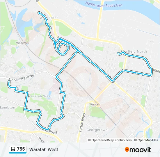 755 Bus Line Map