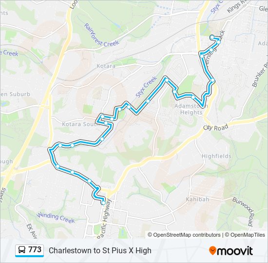 773 bus Line Map