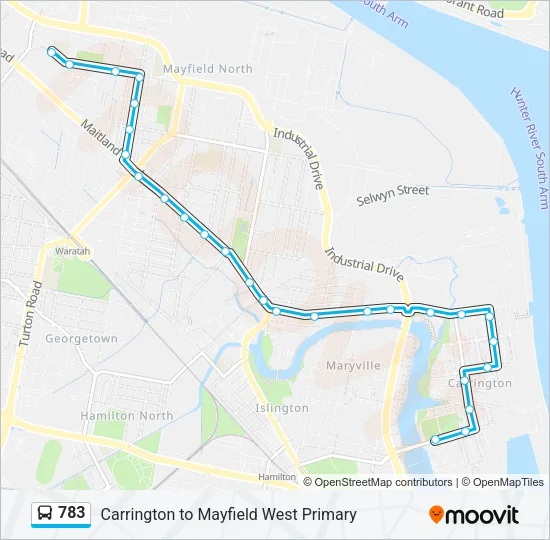 783 Bus Line Map