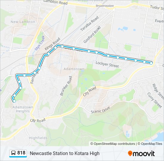 818 bus Line Map