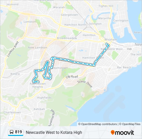 819 bus Line Map