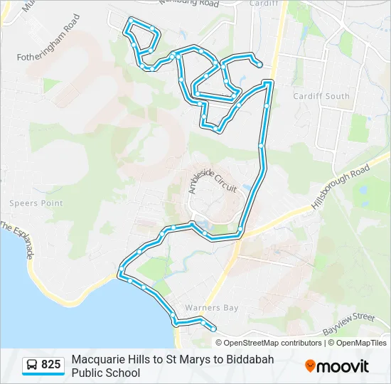 825 Bus Line Map