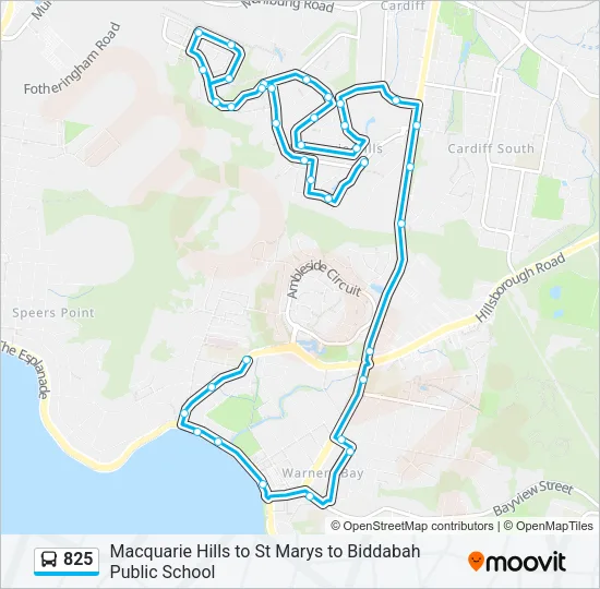 825 Bus Line Map