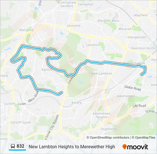 832 Bus Line Map