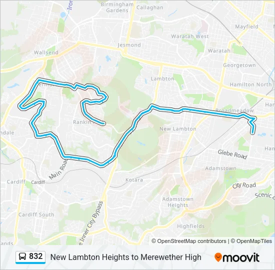 832 Bus Line Map