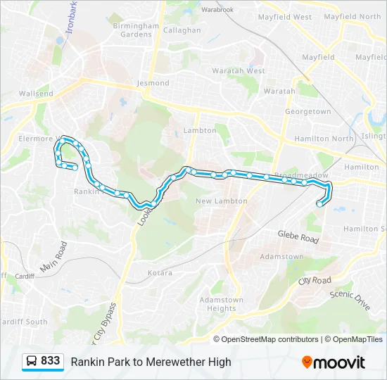 833 Bus Line Map