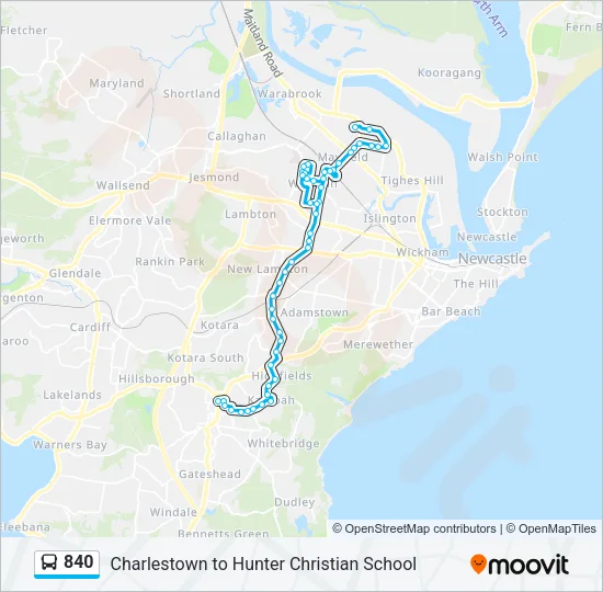 840 Bus Line Map