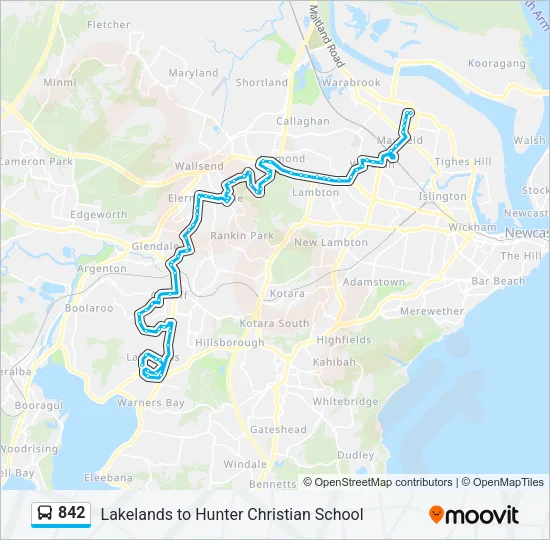 842 Bus Line Map